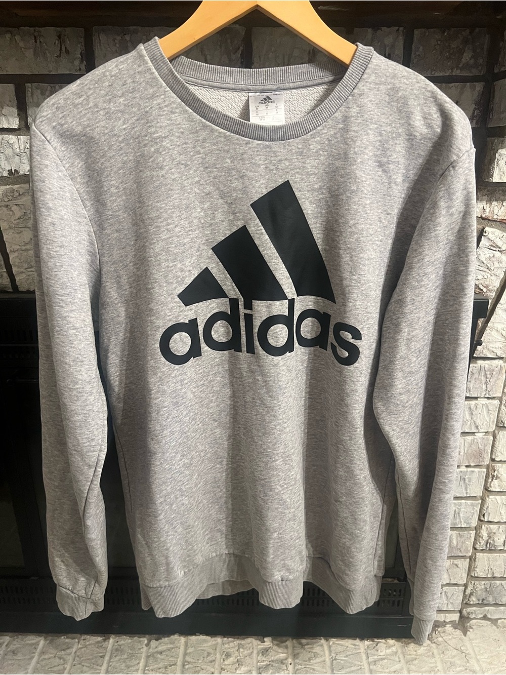 adidas Gray Crewneck Sweatshirt with Black Logo